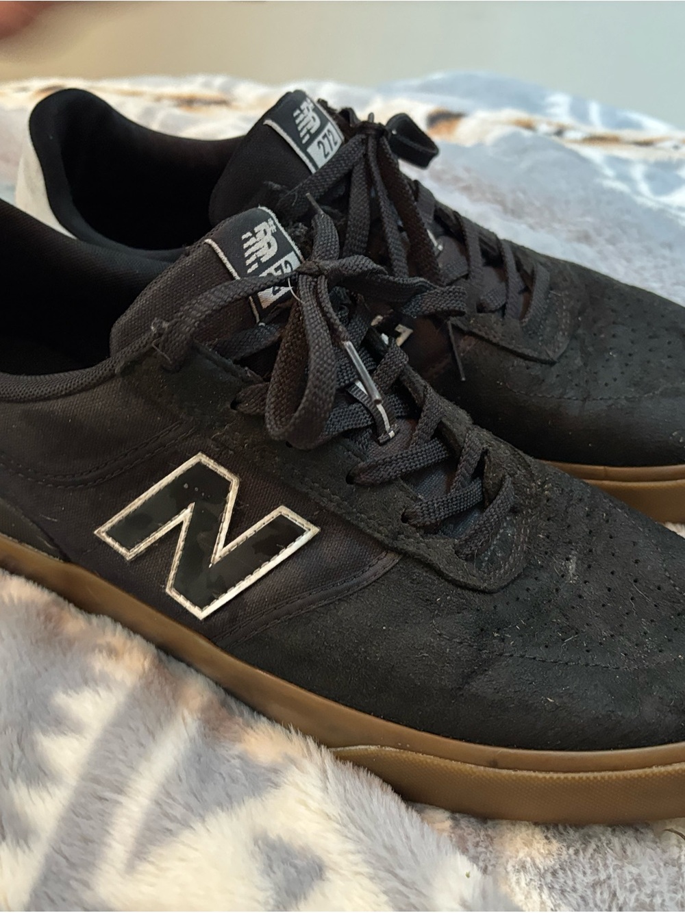 New Balance Black Sneakers with Gum Outsole 13 suede